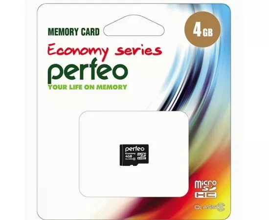 737700 - Флэш-карта (памяти) MicroSD 4GB High-Capacity Class 10) Perfeo адаптер economy series (1)