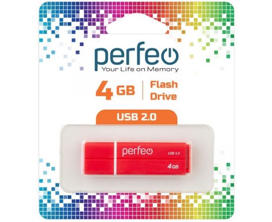 771296 - Флэш-диск USB 4GB Perfeo C01G2 Red (1)