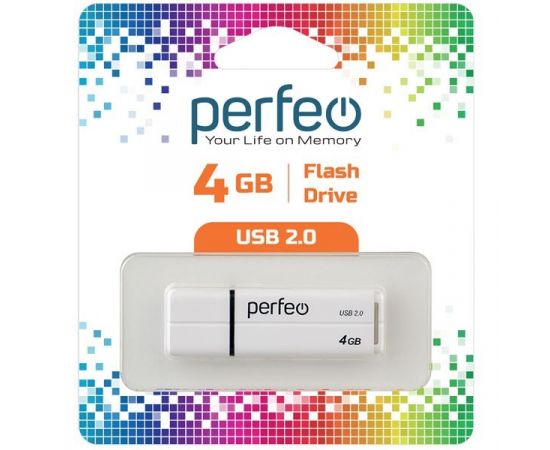 771297 - Флэш-диск USB 4GB Perfeo C01G2 White (1)