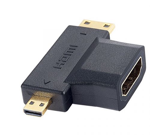 771586 - Переходник HDMIгн. - micro HDMIшт.+mini HDMIшт. Perfeo (A7006) (1)