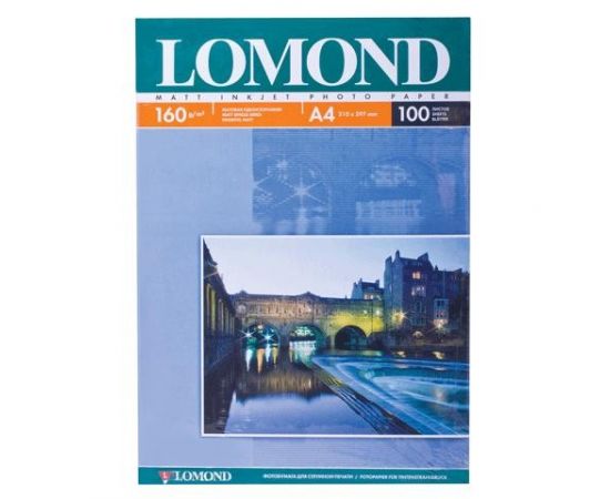 319586 - Фотобумага LOMOND д/струйной печати А4, 160г/м, 100л., односторонняя, матовая (0102005) (1)