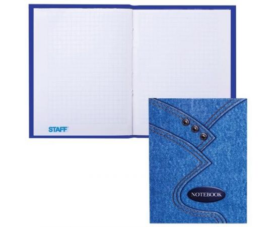 320013 - Блокнот Notebook STAFF, А6, 110*147мм, Джинса, тв. лам. обложка, 80л., 120952 (1)