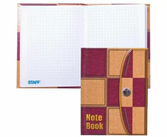 320016 - Блокнот Notebook STAFF, А6, 110*147мм, Офисный стиль, тв. лам. обложка, 80л., 121628 (1)