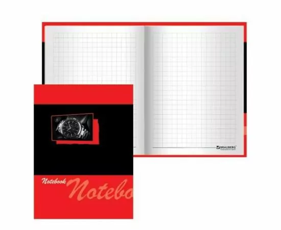 320024 - Блокнот Notebook BRAUBERG, А6, 110*147мм, выбор. лак, Time (Время), тв. лам. обложка, 80л., 123242 (1)