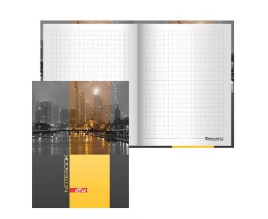 320028 - Блокнот Notebook BRAUBERG, А6, 110*147мм, выбор. лак, Ночной город, тв. лам. обложка, 80л., 123246 (1)