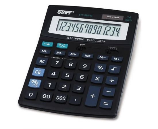 321339 - Калькулятор STAFF настольный STF-888-14, 14 разрядов, двойное питание, 200х150мм (1)