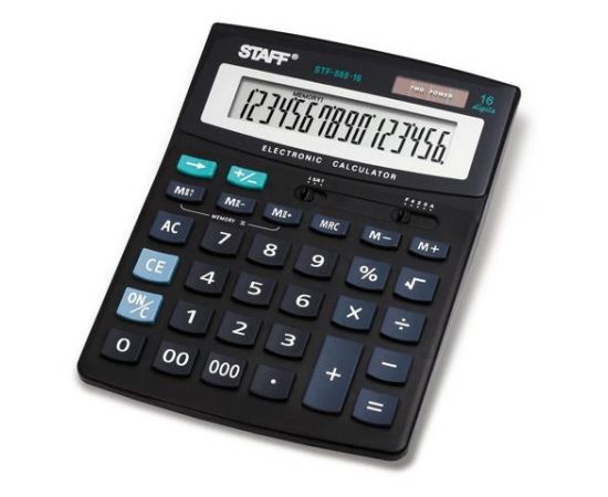 321340 - Калькулятор STAFF настольный STF-888-16, 16 разрядов, двойное питание, 200х150мм (1)