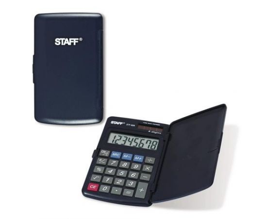 321361 - Калькулятор STAFF карманный STF-899, 8 разрядов, двойное питание, 117х74мм (1)