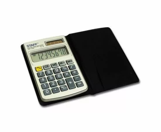 321363 - Калькулятор STAFF карманный металлический STF-1008, 8 разрядов, двойное питание, 103х62мм (1)