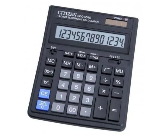 321404 - Калькулятор CITIZEN настольный SDC-554, 14 разр., двойное питание, 199x153мм, оригинальный (1)