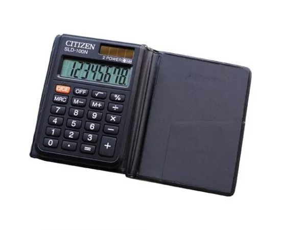321418 - Калькулятор CITIZEN карманный SLD-100N, 8 разр., двойное питание, 90х60мм, оригинальный (1)