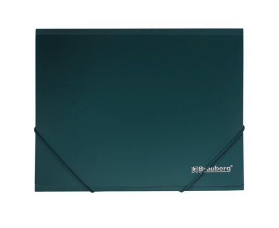 321641 - Папка на резинках BRAUBERG Стандарт зеленая, до 300 листов, 0,5мм (1)