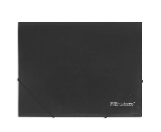 321644 - Папка на резинках BRAUBERG Стандарт черная, до 300 листов, 0,5мм 221624 (1)