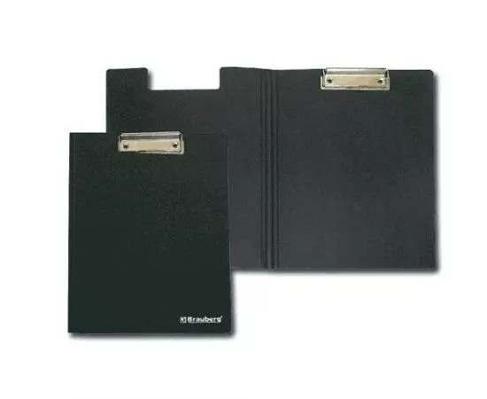 321927 - Папка-планшет BRAUBERG Стандарт с верхним прижимом и крышкой А4 пласт.черный, до 50 листов, 0,9мм (1)