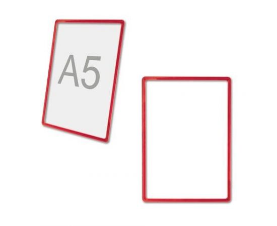 322650 - Рамка-POS для ценников, рекламы и объявлений А5, красная, без защитного экрана, 290260 (1)