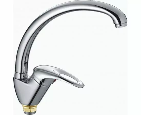 789554 - CRON Смеситель для кухни (Zn) трубчатый поворотный излив 253мм, картридж 40мм, гайка, хром, CN4103-2 (1)