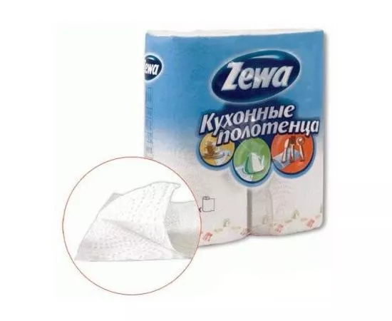 324556 - Полотенце бумажное ZEWA 2-х слойное, спайка 2шт.х15м, белое, 144001 (1)