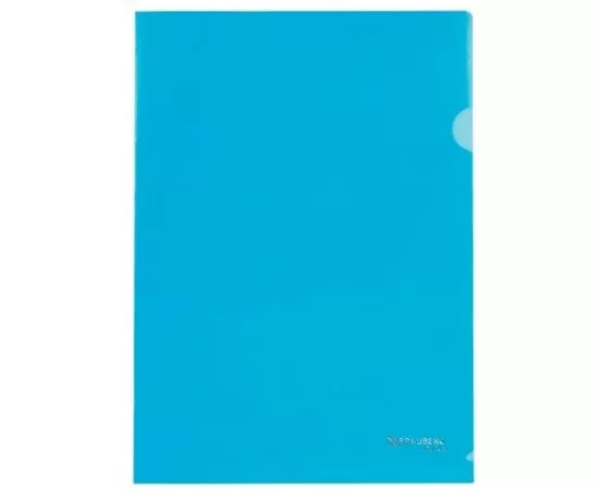 477815 - Папка-уголок BRAUBERG синяя 0,1мм 223964 (1)