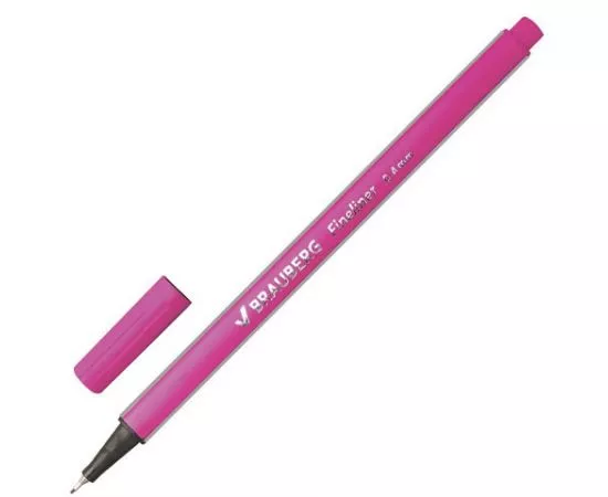 664748 - Ручка капиллярная BRAUBERG Aero, трехгранная, метал. наконечник, 0,4 мм, розовая, 142256 (1)