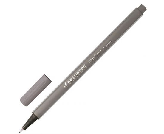 664750 - Ручка капиллярная BRAUBERG Aero, трехгранная, метал. наконечник, 0,4 мм, серая, 142258 (1)