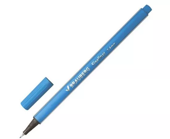 664751 - Ручка капиллярная BRAUBERG Aero, трехгранная, метал. наконечник, 0,4 мм, голубая, 142259 (1)