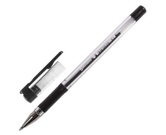 664765 - Ручка шарик. BRAUBERG X-Writer, узел 0,7мм, линия 0,35мм, рез. упор, черная, 142404 (1)