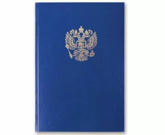 665290 - Книга учета 96 л., А4, 200х290 мм, BRAUBERG, клетка, бумвинил, герб, фольга, блок офсет, 130141 (1)