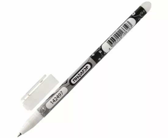 683317 - Ручка стираемая гелевая ПИФАГОР, корпус двухцветный, узел 0,5 мм, линия 0,35 мм, черная, 142497 (1)