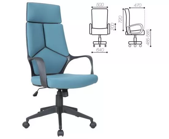 683525 - Кресло офисное BRABIX Prime EX-515 120кг, ткань/пластик (топ-ган) голубое, 531568 (1)