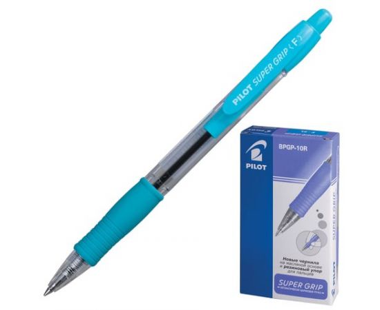 685313 - Ручка шарик. маслян. авт. PILOT Super Grip, гол.детали, узел 0,7мм, линия 0,32мм, синяя 141858 (1)