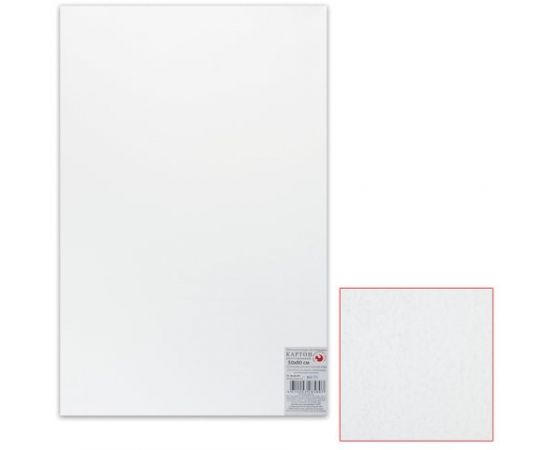 745065 - Картон белый грунтованный для живописи, 50х80 см, двусторонний, толщина 2 мм, акриловый грунт (1)