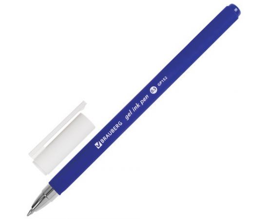 746109 - Ручка гелевая BRAUBERG Matt Gel, СИНЯЯ, корпус soft-touch, узел 0,5 мм, линия 0,35 мм, 142945 (1)