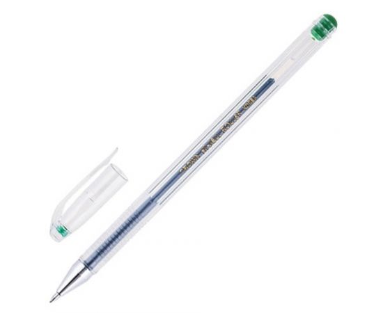 746164 - Ручка гелевая CROWN Hi-Jell, ЗЕЛЕНАЯ, 0,5 мм, (6!) цена за шт.СПБ(12!) (1)