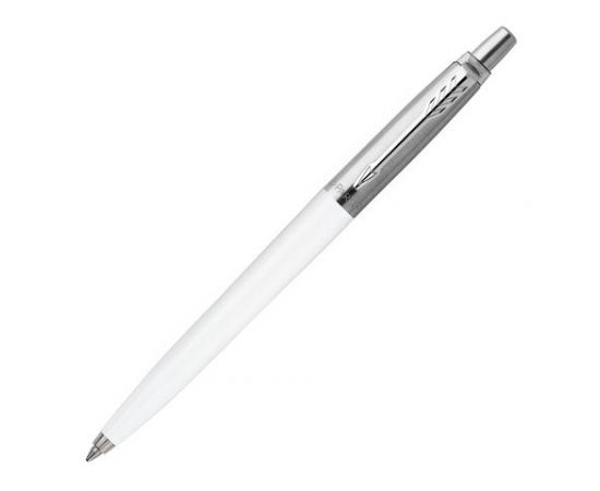 746242 - Ручка шариковая PARKER Jotter Plastic CT, корпус белый, детали из нержавеющей стали, синяя, R00329 (1)