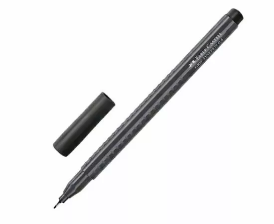 746308 - Ручка капиллярная FABER-CASTELL Grip Finepen, ЧЕРНАЯ, трехгранная, корпус черный, 0,4 мм, 151699 (1)
