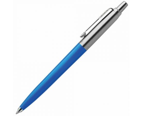 746346 - Ручка шариковая PARKER Jotter Plastic CT, корпус синий, детали из нержавеющей стали, блистер, синя (1)