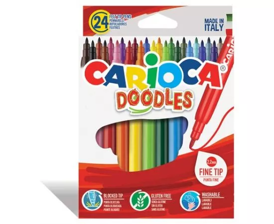 746791 - Фломастеры CARIOCA (Италия) Doodles, 24 цвета, суперсмываемые, 42315 (1)