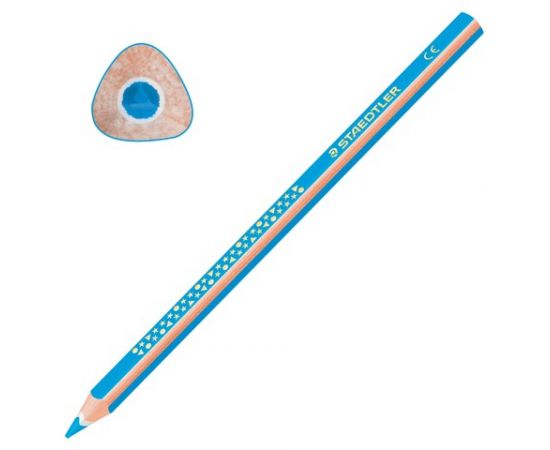 746935 - Карандаш цветной утолщенный STAEDTLER Noris club, 1 шт., трехгранный, грифель 4 мм, голубой, 1284- (1)