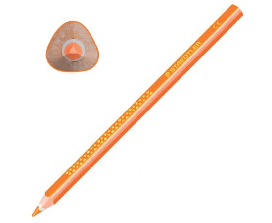 746936 - Карандаш цветной утолщенный STAEDTLER Noris club, 1 шт., трехгранный, грифель 4 мм, оранжевый, 128 (1)
