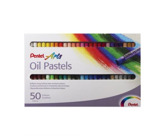 746987 - Пастель масляная художественная PENTEL Oil Pastels, 50цв., круглое сечение, PHN4-50 (1)