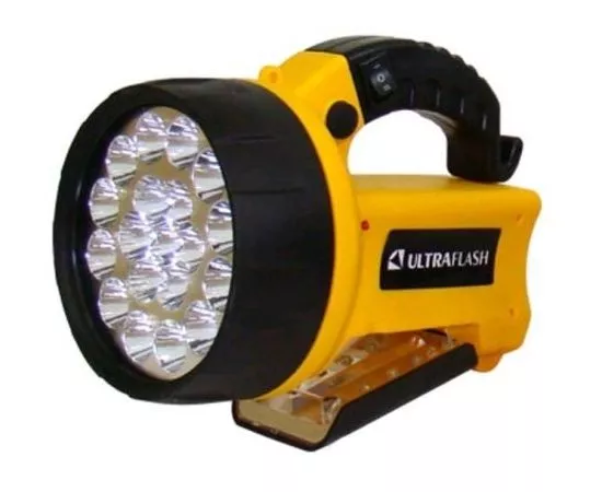 13263 - Ultraflash фонарь-прожектор LED3712 AccuProfi (акк. 4V 2Ah) 19св/д+8св/д (70lm),желт/пластик,автоЗУ (1)