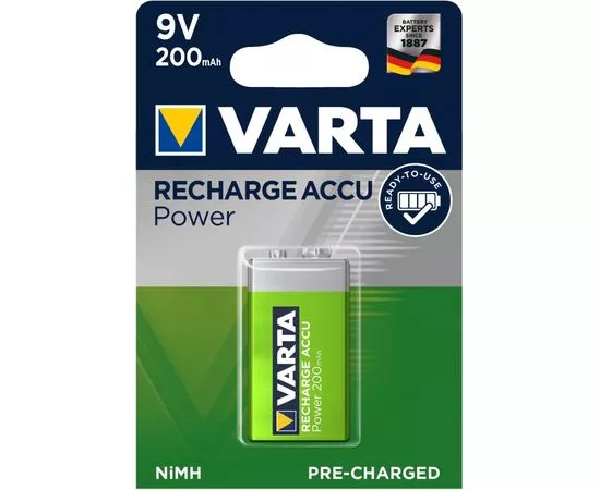 15732 - Аккумулятор Varta Ready2Use 56722.101.401 /6F22 200mAh 9V BL1 (1)