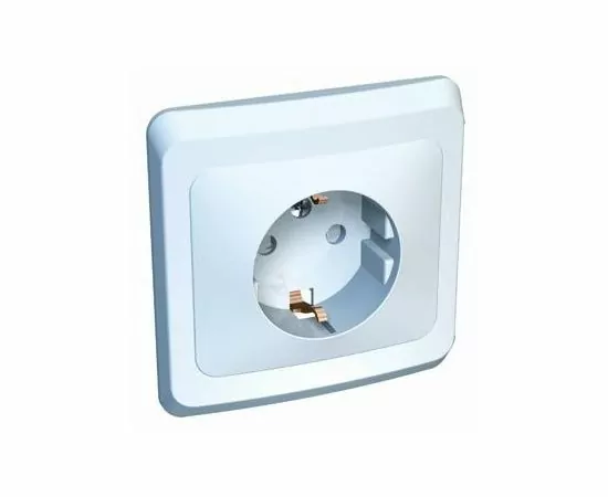 15957 - Systeme Electric Этюд роз. СУ 1мест. бел. (пл.осн., земля, штор.) PC16-004B (20!) (1)