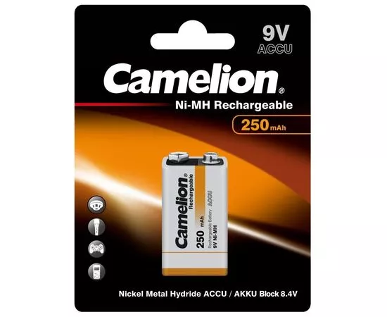 16431 - Аккумулятор Camelion 6F22 250mAh 9V Ni-MH BL1 (1)
