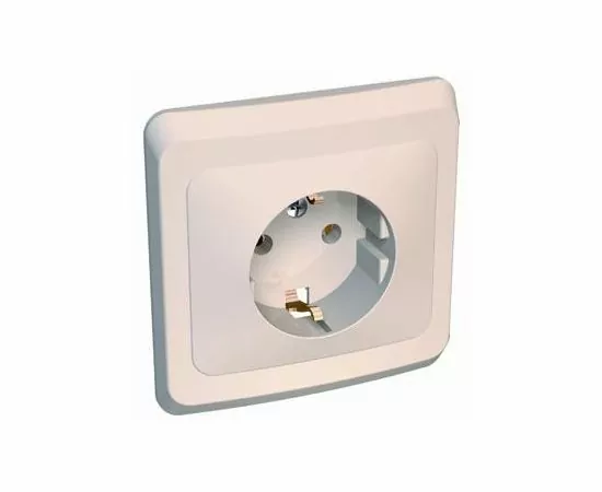 16939 - Systeme Electric Этюд роз. СУ 1мест. крем. (пл.осн., земля) PC16-003K (20!) (1)