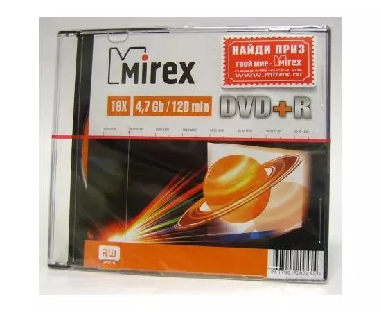 17487 - DVD+R Mirex 16x, 4.7Gb Slim (1)