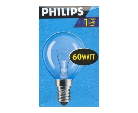 1973 - Лампа накал. Philips P45 E14 60W шар прозрачная 5022 (1)