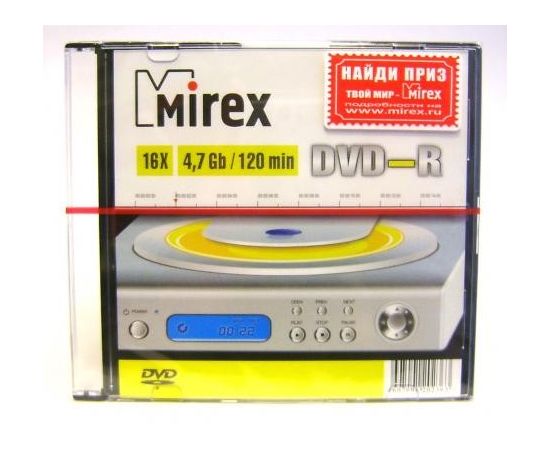 20033 - DVD-R Mirex 16x, 4.7Gb Slim (200! при заказе с удаленки) (1)