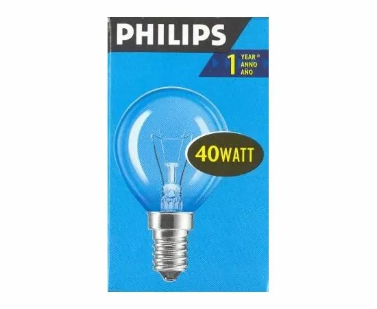 2324 - Лампа накал. Philips P45 E14 40W шар прозрачная 6511 (1)