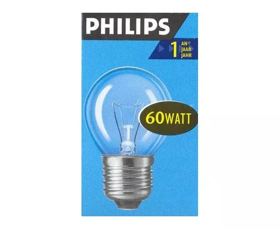 2326 - Лампа накал. Philips P45 E27 60W шар прозрачная 5857 (1)